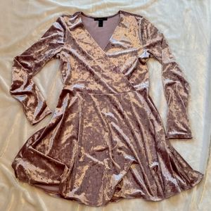 Y2K Metallic Lilac Crushed Velvet Cute 90s Vibe Dress